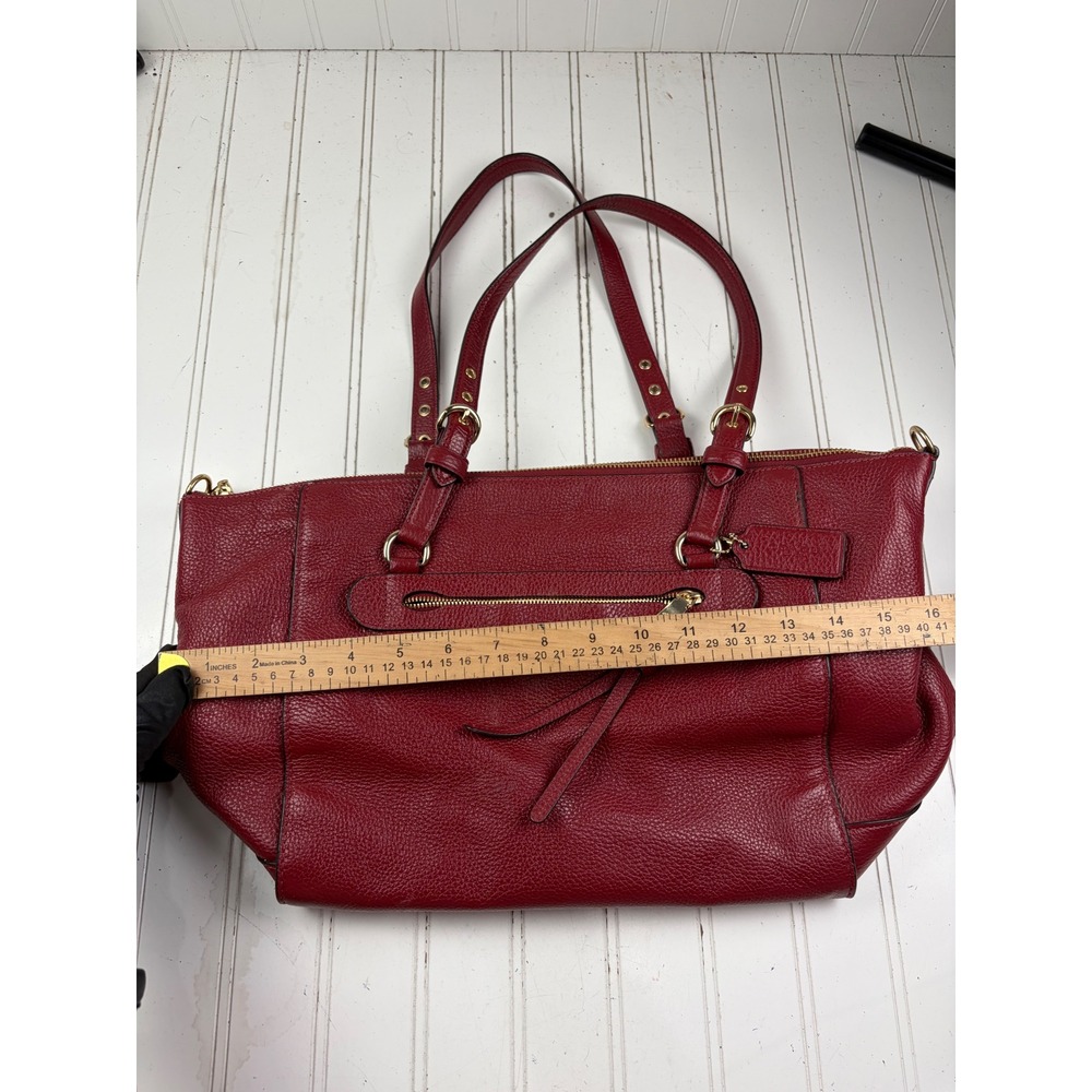 Coach Vintage Y2K Kleo Carryall Red Leather Shoulder Bag Tote - Picture 11 of 12